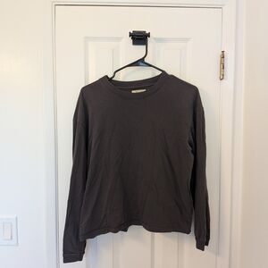 Madewell Cotton Charcoal Long Sleeve T-shirt
